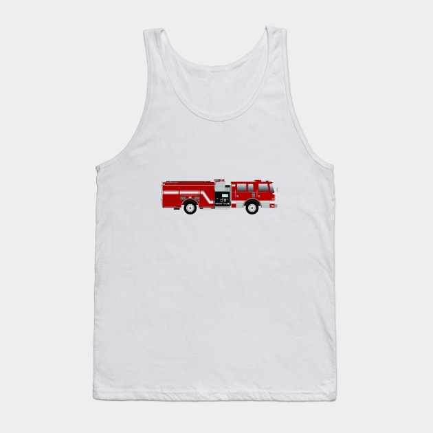 Red Fire Engine Tank Top by BassFishin